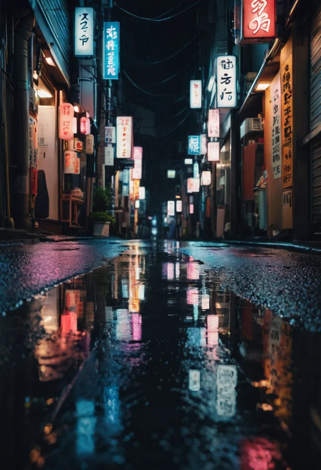 ImageForge render: neon alley