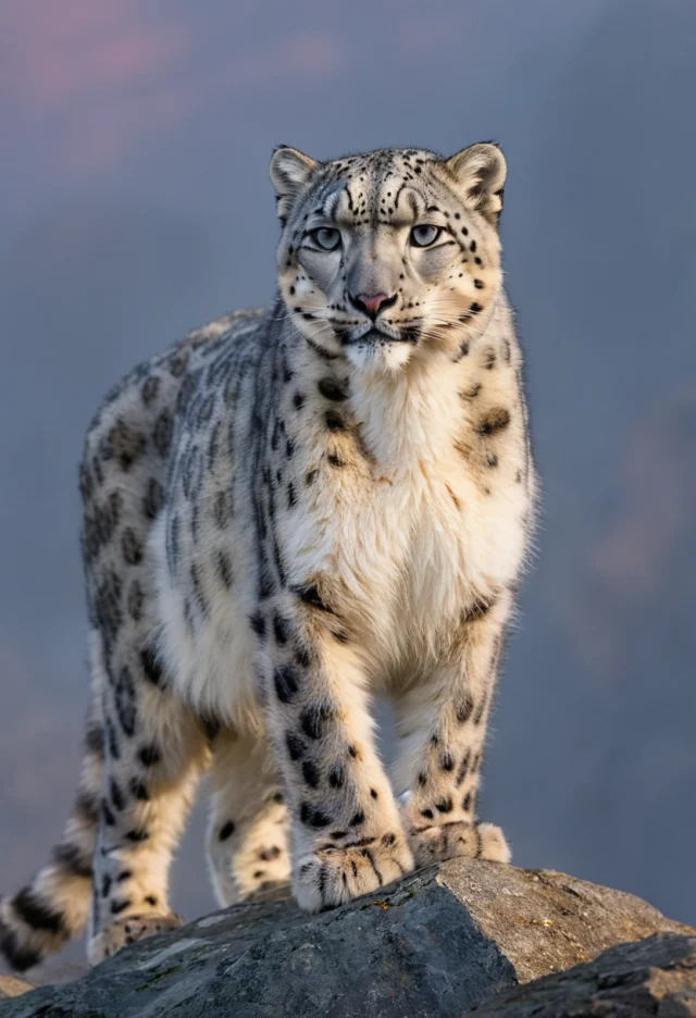 A snow leopard, rendered by ImageForge