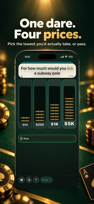Cash or Pass: Party Dares, screen 1