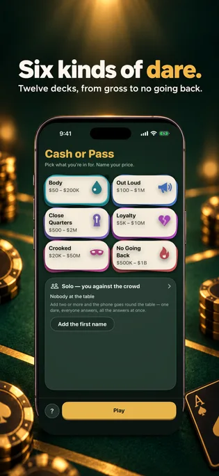 Cash or Pass: Party Dares, screen 5