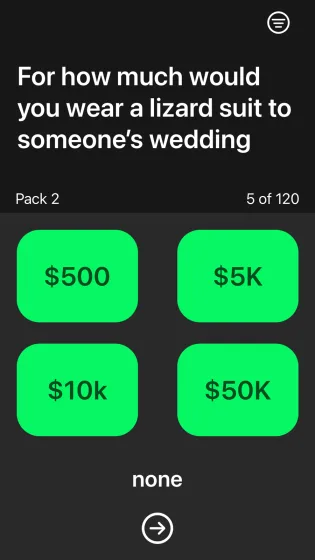 For How Much (17+), screen 1
