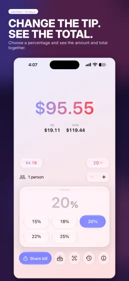Split & Tip: Easy Tipping, screen 2